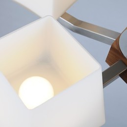 Modern Contemporary Electroplated Feature for Wood Bamboo Chandelier