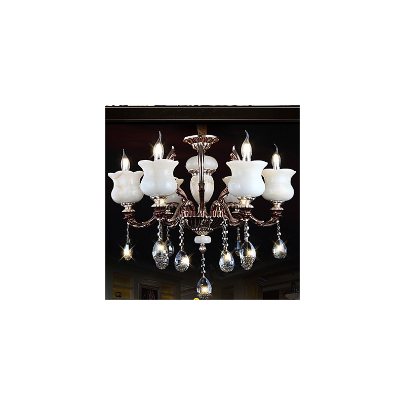 Jade Zinc Alloy Pendant lamp 6 Light Chandelier