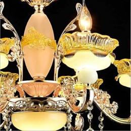 Traditional Classic Electroplated Feature for Crystal Mini Style Metal 8 Bulbs Chandelier