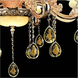 Traditional Classic Electroplated Feature for Crystal Mini Style Metal 8 Bulbs Chandelier