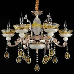 Traditional Classic Electroplated Feature for Crystal Mini Style Metal 8 Bulbs Chandelier