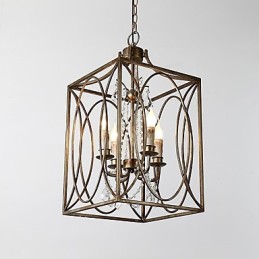 Four Light Vintage Metal Amercian Industrial Loft Painting Color European Chandelier Lamp the Indoor Decorate Pendant Lamp