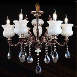 Jade Zinc Alloy Pendant lamp 6 Light Chandelier