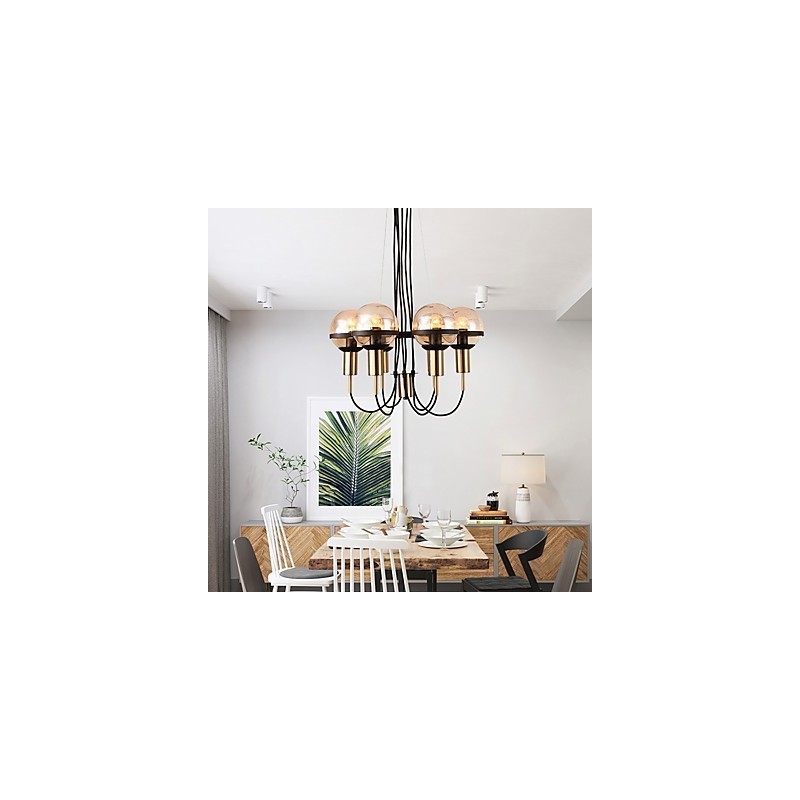 6 Light Personalized Chandelier with Glass Shade