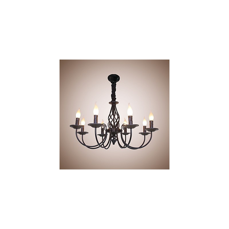 European Simple Iron Lamp Candle Lamp 8 Chandelier