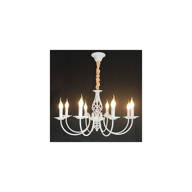 European Simple Iron Lamp Candle Lamp 8 Chandelier