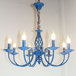 European Simple Iron Lamp Candle Lamp 8 Chandelier