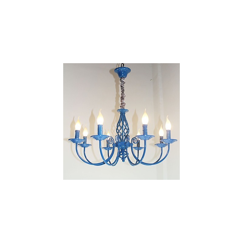 European Simple Iron Lamp Candle Lamp 8 Chandelier