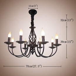 European Simple Iron Lamp Candle Lamp 8 Chandelier