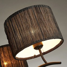 3 Light Traditional Classic Chandelier with Simple Fabric Drum Shade