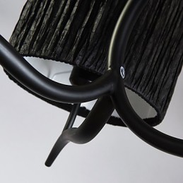 3 Light Traditional Classic Chandelier with Simple Fabric Drum Shade