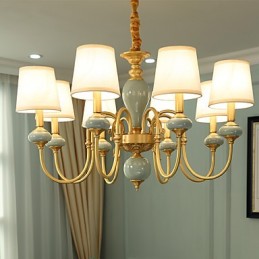 Chandelier Traditional Classic Country Brass Feature for Mini Style Metal 8 Bulbs
