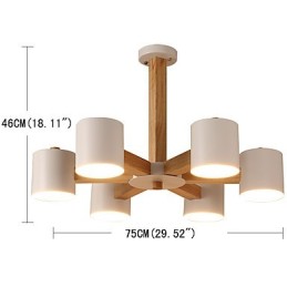 6 Lights Chandelier Modern Contemporary Traditional Classic Vintage Country Wood Feature for Wood