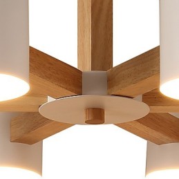 6 Lights Chandelier Modern Contemporary Traditional Classic Vintage Country Wood Feature for Wood