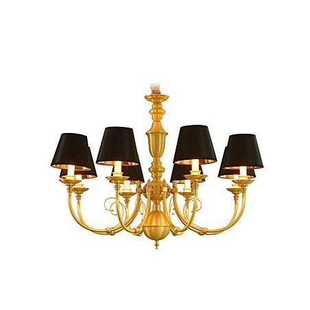 Chandelier Traditional Classic Country Brass Feature for Mini Style Metal 8 Bulbs