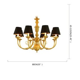 Chandelier Traditional Classic Country Brass Feature for Mini Style Metal 8 Bulbs