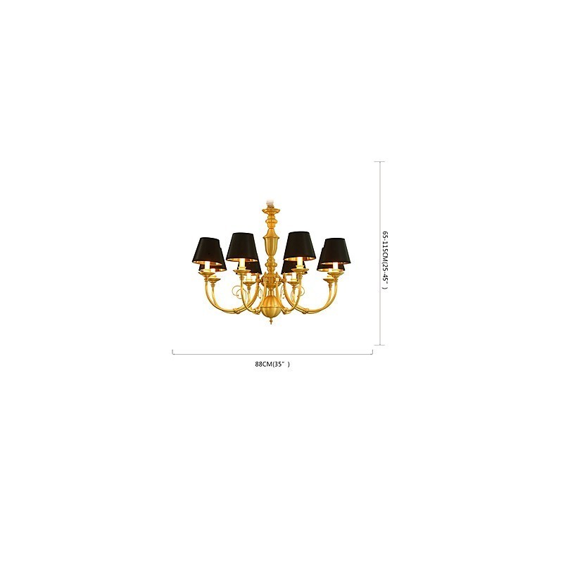 Chandelier Traditional Classic Country Brass Feature for Mini Style Metal 8 Bulbs