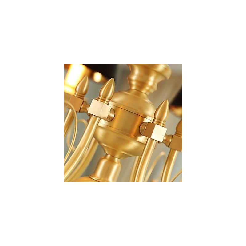 Chandelier Traditional Classic Country Brass Feature for Mini Style Metal 8 Bulbs