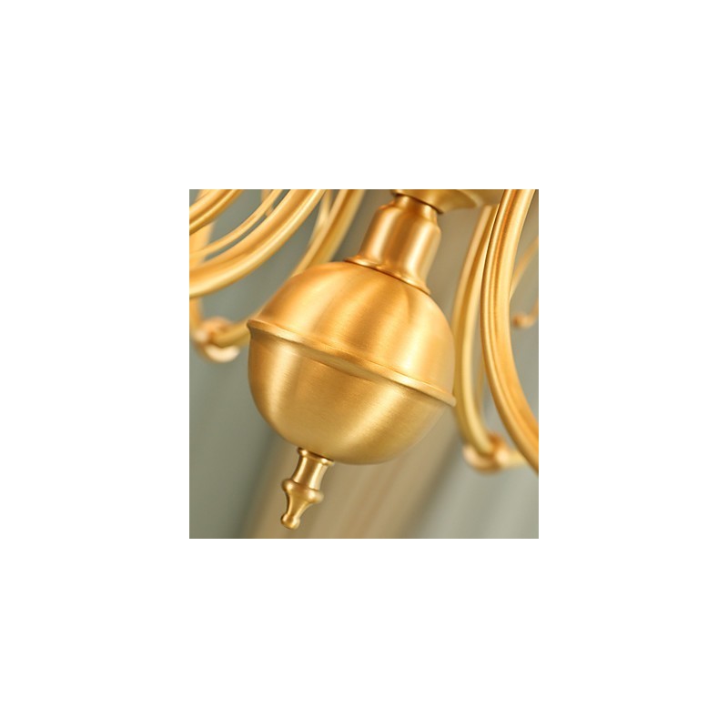 Chandelier Traditional Classic Country Brass Feature for Mini Style Metal 8 Bulbs