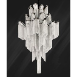 Aluminum Stream Chandelier Designer Pendant Light Silver Colour Spiral Staircase staircase