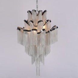 Aluminum Stream Chandelier Designer Pendant Light Silver Colour Spiral Staircase staircase