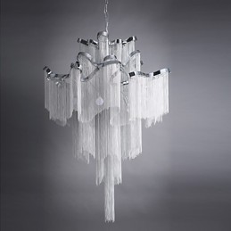 Aluminum Stream Chandelier Designer Pendant Light Silver Colour Spiral Staircase staircase