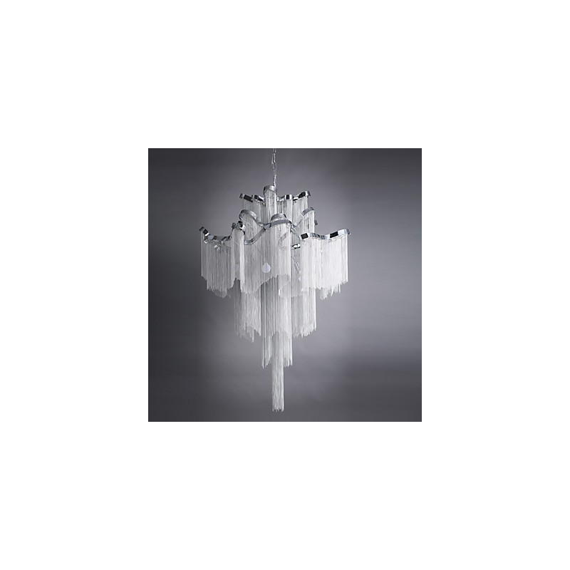 Aluminum Stream Chandelier Designer Pendant Light Silver Colour Spiral Staircase staircase