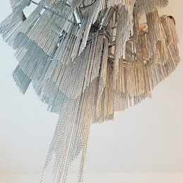 Aluminum Stream Chandelier Designer Pendant Light Silver Colour Spiral Staircase staircase