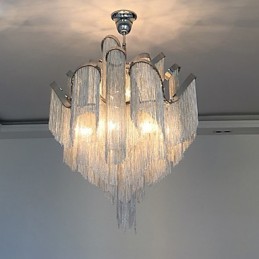 Aluminum Stream Chandelier Designer Pendant Light Silver Colour Spiral Staircase staircase