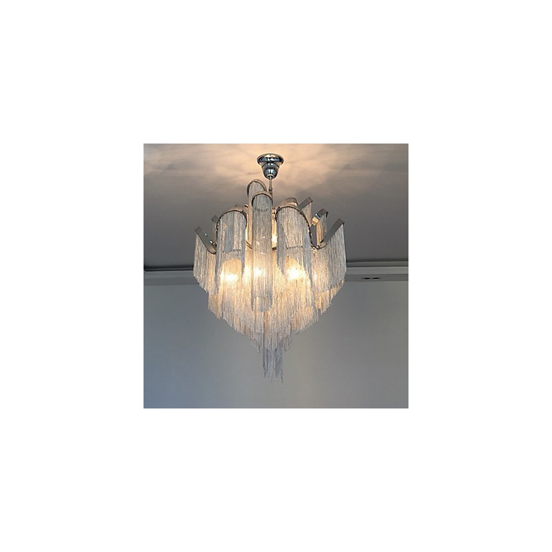 Aluminum Stream Chandelier Designer Pendant Light Silver Colour Spiral Staircase staircase