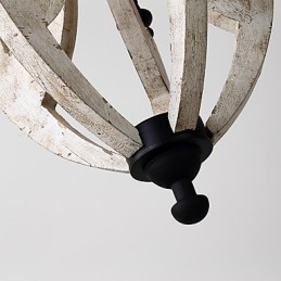 Vintage Painting Feature Mini Style Wood Bamboo Chandelier Lamp the Decorate Pendant Lamp