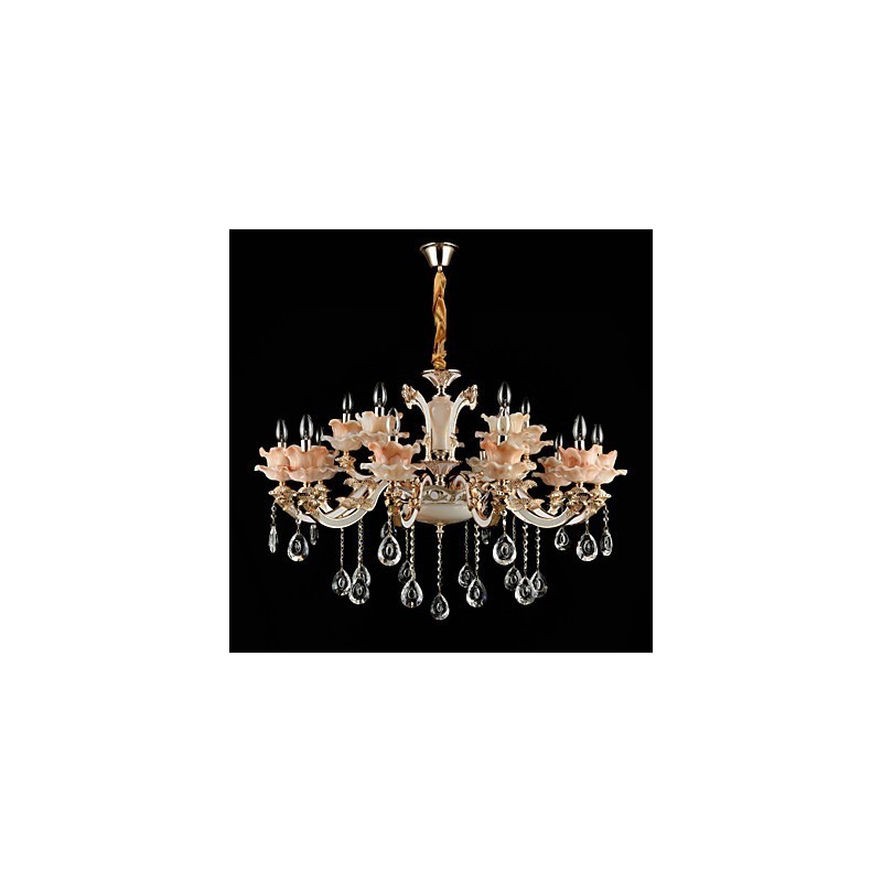 Pendant Light Zinc Alloy Feature for Crystal Mini Style Metal Indoors Shops 15 Bulbs