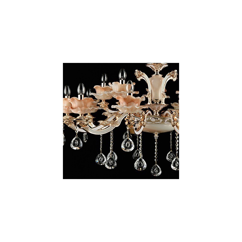 Pendant Light Zinc Alloy Feature for Crystal Mini Style Metal Indoors Shops 15 Bulbs