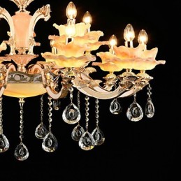 Pendant Light Zinc Alloy Feature for Crystal Mini Style Metal Indoors Shops 15 Bulbs