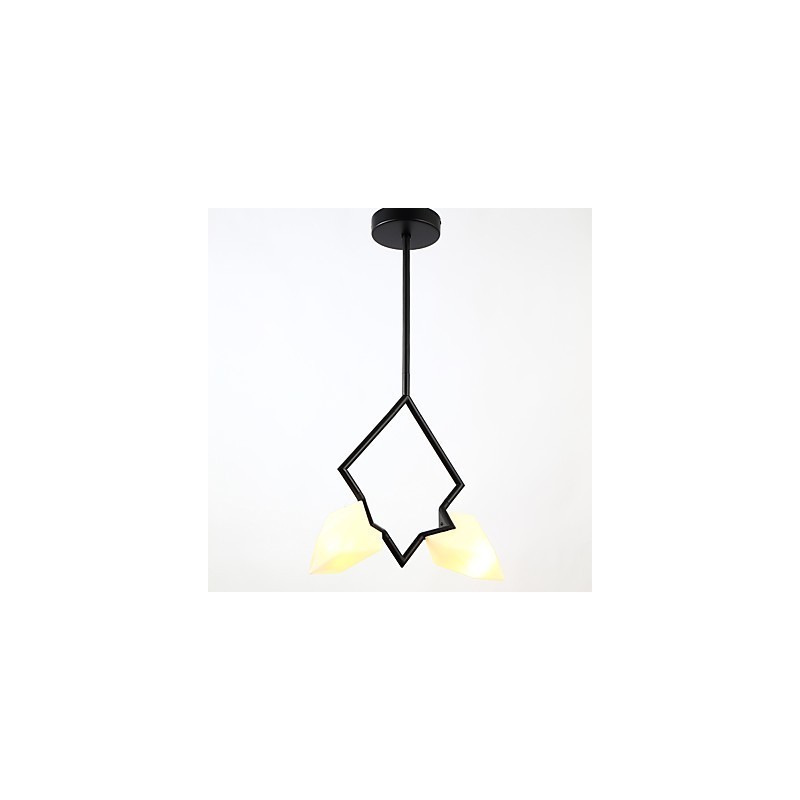 2 Light Post Modern Metal with Glass Peach Chandelier Lamp the Canteen Decorate Pendant Lamp