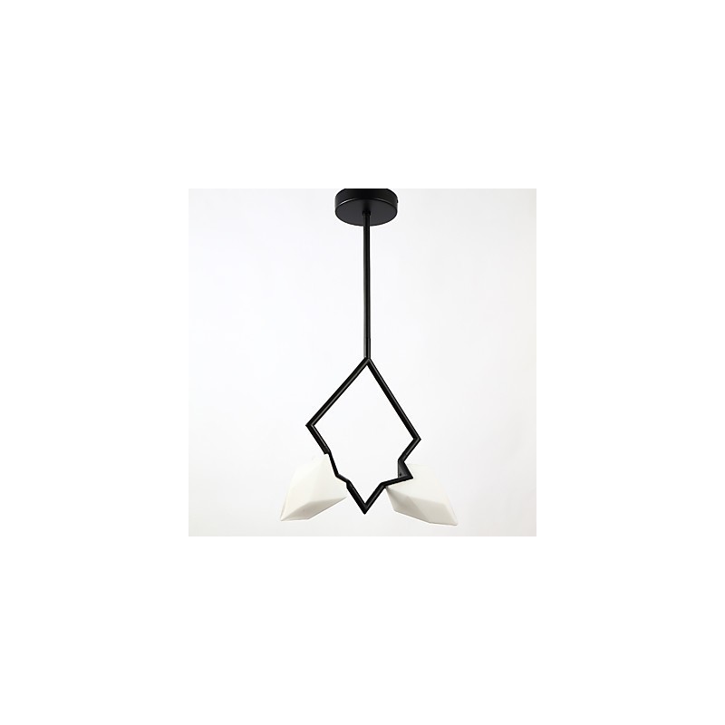2 Light Post Modern Metal with Glass Peach Chandelier Lamp the Canteen Decorate Pendant Lamp