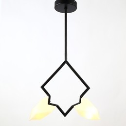 2 Light Post Modern Metal with Glass Peach Chandelier Lamp the Canteen Decorate Pendant Lamp