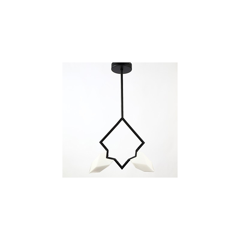 2 Light Post Modern Metal with Glass Peach Chandelier Lamp the Canteen Decorate Pendant Lamp