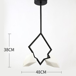 2 Light Post Modern Metal with Glass Peach Chandelier Lamp the Canteen Decorate Pendant Lamp