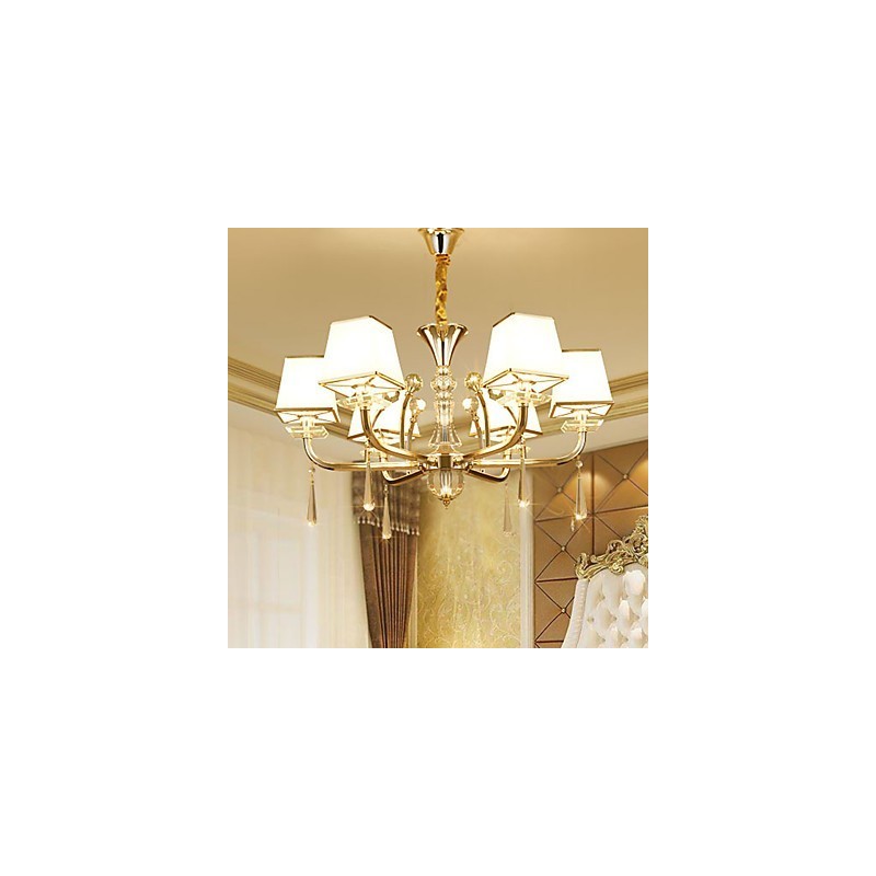 Chandelier Modern Contemporary Electroplated Feature for Crystal Metal