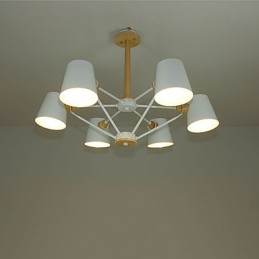 Multi Colours Macaron Wood Vintage Painting Feature Metal Chandelier