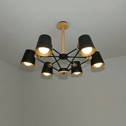 Multi Colours Macaron Wood Vintage Painting Feature Metal Chandelier