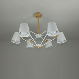 Multi Colours Macaron Wood Vintage Painting Feature Metal Chandelier