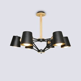 Multi Colours Macaron Wood Vintage Painting Feature Metal Chandelier