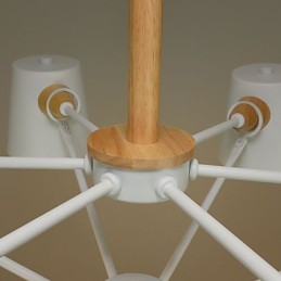 Multi Colours Macaron Wood Vintage Painting Feature Metal Chandelier