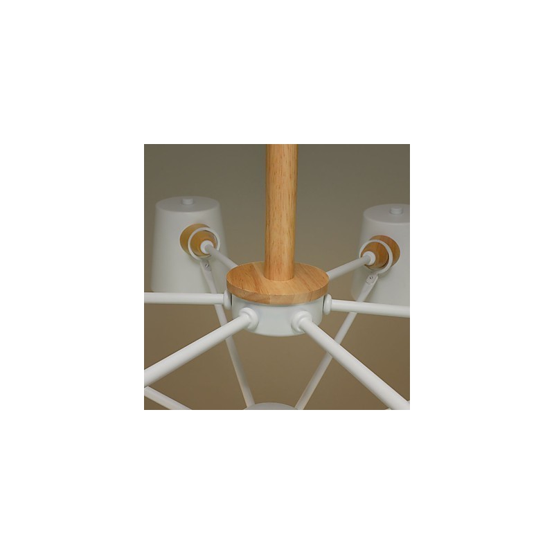 Multi Colours Macaron Wood Vintage Painting Feature Metal Chandelier