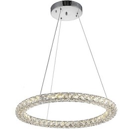 Modern Ring Crystal Ceiling Pendant Light Crystal Chandelier Light Indoor Lighting Lamps Fixtures Dimmable with Remote Control
