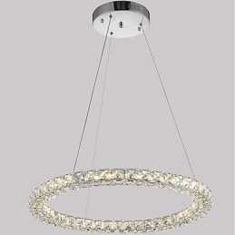 Modern Ring Crystal Ceiling Pendant Light Crystal Chandelier Light Indoor Lighting Lamps Fixtures Dimmable with Remote Control