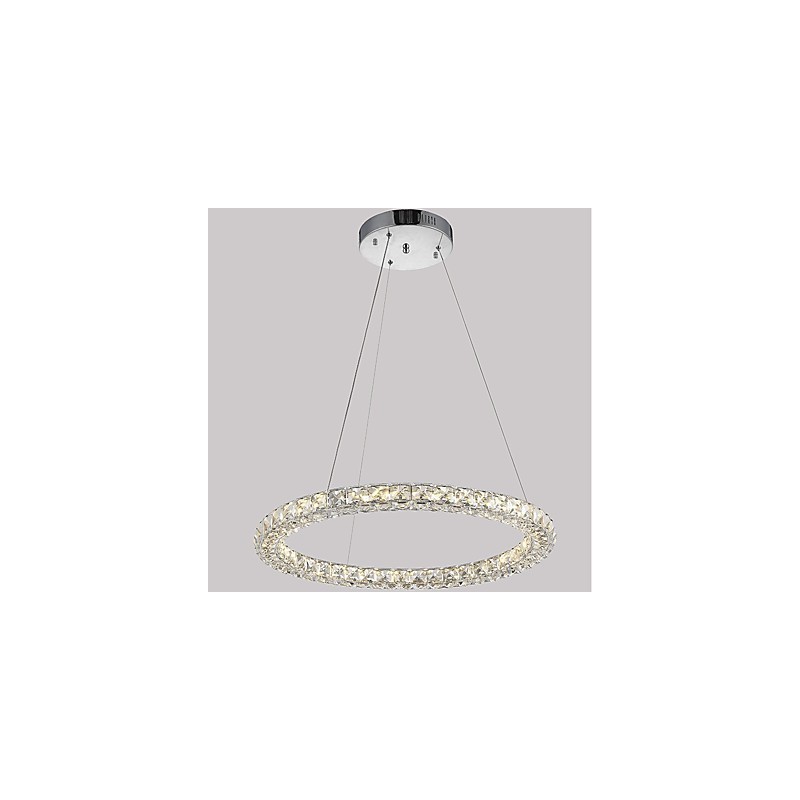 Modern Ring Crystal Ceiling Pendant Light Crystal Chandelier Light Indoor Lighting Lamps Fixtures Dimmable with Remote Control