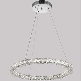 Modern Ring Crystal Ceiling Pendant Light Crystal Chandelier Light Indoor Lighting Lamps Fixtures Dimmable with Remote Control